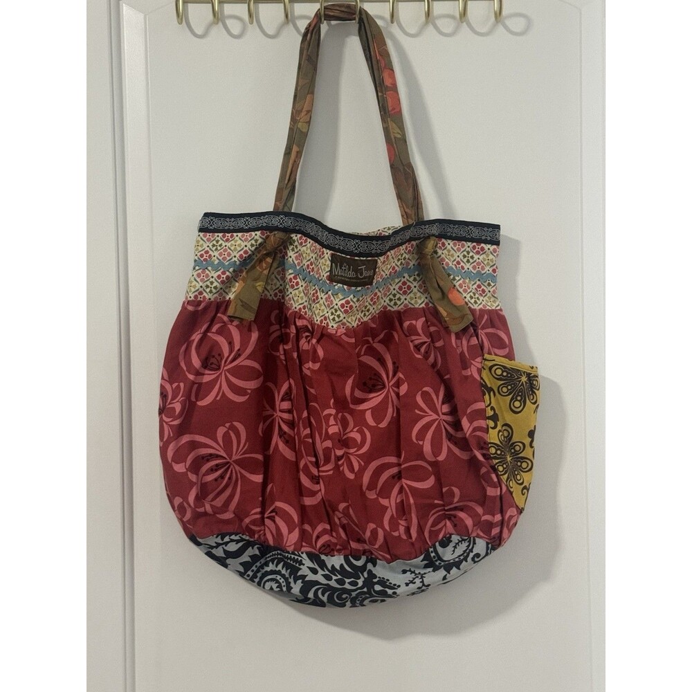 Matilda Jane Patchwork Floral Boho Shoulder Tote Bag Large Fabric Hobo Purse